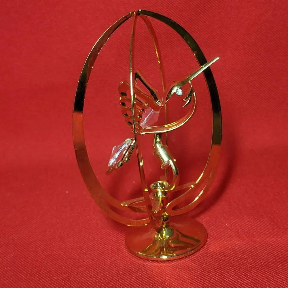 Mascot USA 24K Gold Plated Australian Crystal Hummingbird Figurine Collectible D